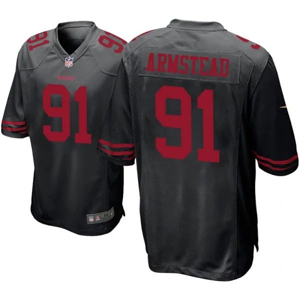 Men San Francisco 49ers #91 Arik Armstead Nike Black Game NFL Jersey